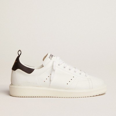 Golden Goose Starter Sneakers In Leather With Black Heel Tab GWF00127.F000332.80203
